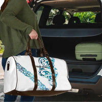 All White Maori Tribal Tattoo Personalised Travel Bag Polynesian Style - Polynesian Pride