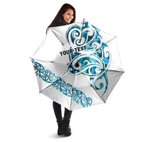 All White Maori Tribal Tattoo Personalised Umbrella Polynesian Style LT9 - Polynesian Pride