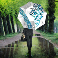 All White Maori Tribal Tattoo Personalised Umbrella Polynesian Style LT9 - Polynesian Pride