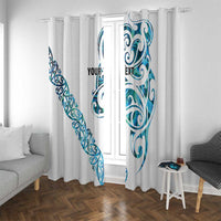 All White Maori Tribal Tattoo Personalised Window Curtain Polynesian Style