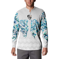 Queensland Maori Kiwi Personalised Button Sweatshirt Ma Kakariki Papua Shell Maori Tribal Tattoo