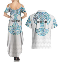 Queensland Maori Kiwi Personalised Couples Matching Summer Maxi Dress and Hawaiian Shirt Ma Kakariki Papua Shell Maori Tribal Tattoo