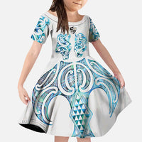 Queensland Maori Kiwi Personalised Family Matching Mermaid Dress and Hawaiian Shirt Ma Kakariki Papua Shell Maori Tribal Tattoo