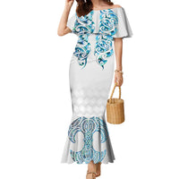 Queensland Maori Kiwi Personalised Family Matching Mermaid Dress and Hawaiian Shirt Ma Kakariki Papua Shell Maori Tribal Tattoo