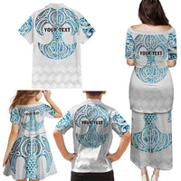 Queensland Maori Kiwi Personalised Family Matching Puletasi and Hawaiian Shirt Ma Kakariki Papua Shell Maori Tribal Tattoo
