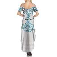 Queensland Maori Kiwi Personalised Family Matching Summer Maxi Dress and Hawaiian Shirt Ma Kakariki Papua Shell Maori Tribal Tattoo