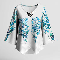 Queensland Maori Kiwi Personalised Kimono Sleeve Blouse Ma Kakariki Papua Shell Maori Tribal Tattoo - Polynesian Pride