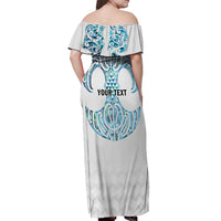 Queensland Maori Kiwi Personalised Off Shoulder Maxi Dress Ma Kakariki Papua Shell Maori Tribal Tattoo