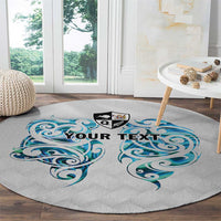Queensland Maori Kiwi Personalised Round Carpet Ma Kakariki Papua Shell Maori Tribal Tattoo