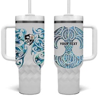 Queensland Maori Kiwi Personalised Tumbler With Handle Ma Kakariki Papua Shell Maori Tribal Tattoo