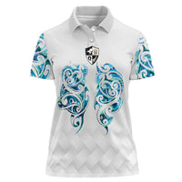 Queensland Maori Kiwi Personalised Women Polo Shirt Ma Kakariki Papua Shell Maori Tribal Tattoo