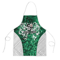 Queensland Maori Kiwi Personalised Apron Kikirangi Papua Shell Maori Tribal Tattoo LT9 Green - Polynesian Pride