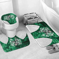 Queensland Maori Kiwi Personalised Bathroom Set Kikirangi Papua Shell Maori Tribal Tattoo LT9 Mat Set Only (3 pcs) One Size Green - Polynesian Pride