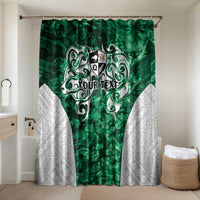 Queensland Maori Kiwi Personalised Bathroom Set Kikirangi Papua Shell Maori Tribal Tattoo LT9 Shower Curtain Only Green - Polynesian Pride