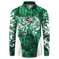 Queensland Maori Kiwi Personalised Button Sweatshirt Kikirangi Papua Shell Maori Tribal Tattoo