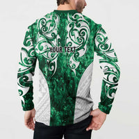 Queensland Maori Kiwi Personalised Button Sweatshirt Kikirangi Papua Shell Maori Tribal Tattoo