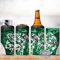 Queensland Maori Kiwi Personalised 4 in 1 Can Cooler Tumbler Kikirangi Papua Shell Maori Tribal Tattoo