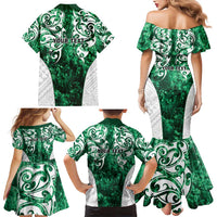 Queensland Maori Kiwi Personalised Family Matching Mermaid Dress and Hawaiian Shirt Kikirangi Papua Shell Maori Tribal Tattoo
