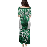 Queensland Maori Kiwi Personalised Family Matching Puletasi and Hawaiian Shirt Kikirangi Papua Shell Maori Tribal Tattoo