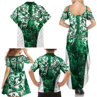 Queensland Maori Kiwi Personalised Family Matching Summer Maxi Dress and Hawaiian Shirt Kikirangi Papua Shell Maori Tribal Tattoo