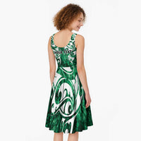 Queensland Maori Kiwi Personalised Midi Dress Kikirangi Papua Shell Maori Tribal Tattoo - Polynesian Pride