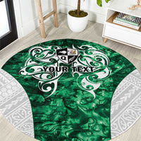 Queensland Maori Kiwi Personalised Round Carpet Kikirangi Papua Shell Maori Tribal Tattoo