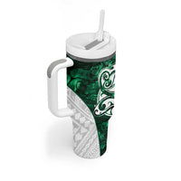 Queensland Maori Kiwi Personalised Tumbler With Handle Kikirangi Papua Shell Maori Tribal Tattoo