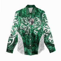 Queensland Maori Kiwi Personalised Women Casual Shirt Kikirangi Papua Shell Maori Tribal Tattoo