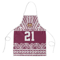 Queensland Maori Nga Hau E Wha Custom Apron Polynesian Maori Tribal Pattern LT9 Maroon - Polynesian Pride