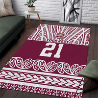 Queensland Maori Nga Hau E Wha Custom Area Rug Polynesian Maori Tribal Pattern