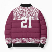 Queensland Maori Nga Hau E Wha Custom Bomber Puffer Jacket Polynesian Maori Tribal Pattern - Polynesian Pride