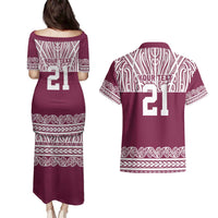 Queensland Maori Nga Hau E Wha Custom Couples Matching Puletasi and Hawaiian Shirt Polynesian Maori Tribal Pattern