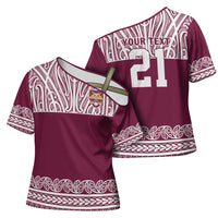 Queensland Maori Nga Hau E Wha Custom Cross Shoulder Shirt Polynesian Maori Tribal Pattern - Polynesian Pride