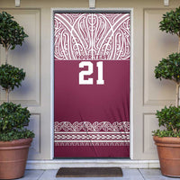 Queensland Maori Nga Hau E Wha Custom Door Cover Polynesian Maori Tribal Pattern LT9 Maroon - Polynesian Pride