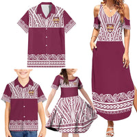 Queensland Maori Nga Hau E Wha Custom Family Matching Summer Maxi Dress and Hawaiian Shirt Polynesian Maori Tribal Pattern