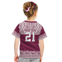 Queensland Maori Nga Hau E Wha Custom Kid T Shirt Polynesian Maori Tribal Pattern