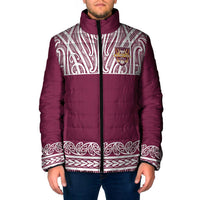 Queensland Maori Nga Hau E Wha Custom Padded Jacket Polynesian Maori Tribal Pattern - Polynesian Pride