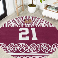 Queensland Maori Nga Hau E Wha Custom Round Carpet Polynesian Maori Tribal Pattern