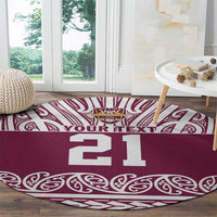 Queensland Maori Nga Hau E Wha Custom Round Carpet Polynesian Maori Tribal Pattern