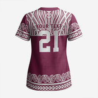 Queensland Maori Nga Hau E Wha Custom Scrub Top Polynesian Maori Tribal Pattern - Polynesian Pride