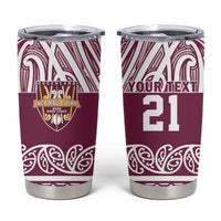 Queensland Maori Nga Hau E Wha Custom Tumbler Cup Polynesian Maori Tribal Pattern LT9 Maroon - Polynesian Pride