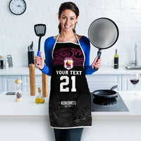Queensland Papua New Guinea Custom Apron All Black Pacific PNG Tribal Style LT9 - Polynesian Pride