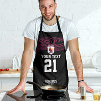 Queensland Papua New Guinea Custom Apron All Black Pacific PNG Tribal Style LT9 - Polynesian Pride