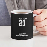 Queensland Papua New Guinea Custom Ceramic Mug All Black Pacific PNG Tribal Style LT9 - Polynesian Pride