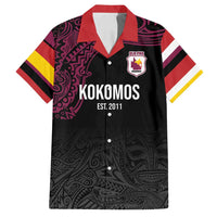 Queensland Papua New Guinea Custom Family Matching Puletasi and Hawaiian Shirt All Black Pacific PNG Tribal Style