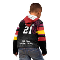 Queensland Papua New Guinea Custom Kid Hoodie All Black Pacific PNG Tribal Style