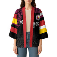 Queensland Papua New Guinea Custom Kimono All Black Pacific PNG Tribal Style - Polynesian Pride