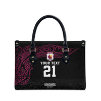 Queensland Papua New Guinea Custom Leather Bag All Black Pacific PNG Tribal Style LT9 - Polynesian Pride