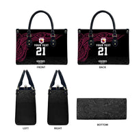 Queensland Papua New Guinea Custom Leather Bag All Black Pacific PNG Tribal Style LT9 - Polynesian Pride