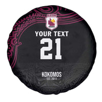 Queensland Papua New Guinea Custom Spare Tire Cover All Black Pacific PNG Tribal Style